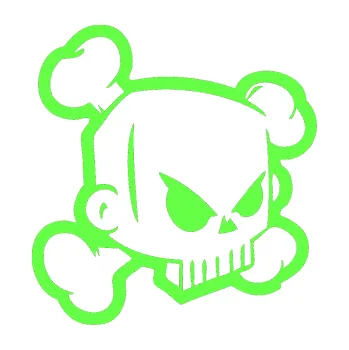 Samolepicí dekorace na vozidlo Kenblock lebka obrys pravá (71 - Fluorescentní zelená) SAMOLEPKA NA AUTO, NÁLEPKA, FÓLIE, POLEP, TUNING, VLASTNÍ TEXT, TISK, AUTOSAMOLEPKY.cz, POLEPY, OBRÁZEK, LOGO, 3D STICKERS