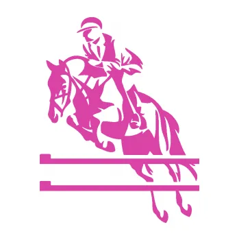 Samolepící dekorace Kůň 083 levá skok přes překážku (16 - růžová) SAMOLEPKA NA AUTO, NÁLEPKA, FÓLIE, POLEP, TUNING, VLASTNÍ TEXT, TISK, AUTOSAMOLEPKY.cz, POLEPY, OBRÁZEK, LOGO, 3D STICKERS