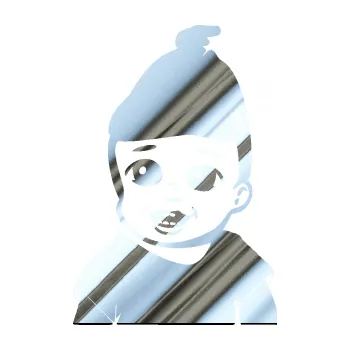 Samolepicí dekorace na vozidlo Dítě v autě 082 levá chlapeček s čepičkou (80 - chrom fólie stříbrná zrcadlová) SAMOLEPKA NA AUTO, NÁLEPKA, FÓLIE, POLEP, TUNING, VLASTNÍ TEXT, TISK, AUTOSAMOLEPKY.cz, POLEPY, OBRÁZEK, LOGO, 3D STICKERS