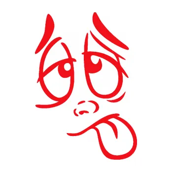 Samolepící dekorace SAMOLEPKA Obličej 006 pravá unavený (10 - červená) NA AUTO, NÁLEPKA, FÓLIE, POLEP, TUNING, VLASTNÍ TEXT, TISK, AUTOSAMOLEPKY.cz, POLEPY, OBRÁZEK, LOGO, SAMOLEPKY