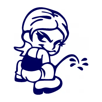 Samolepicí dekorace na vozidlo Girl čůrá 002 pravá (23 - tmavě modrá) SAMOLEPKA NA AUTO, NÁLEPKA, FÓLIE, POLEP, TUNING, VLASTNÍ TEXT, TISK, AUTOSAMOLEPKY.cz, POLEPY, OBRÁZEK, LOGO, 3D STICKERS