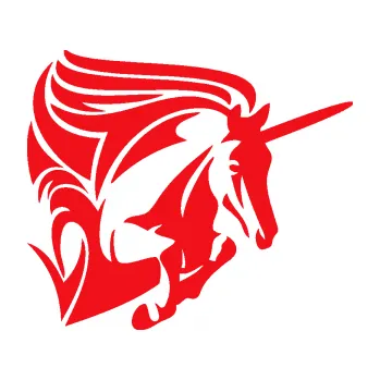 Samolepící dekorace SAMOLEPKA Kůň jednorožec 001 pravá (10 - červená) NA AUTO, NÁLEPKA, FÓLIE, POLEP, TUNING, VLASTNÍ TEXT, TISK, AUTOSAMOLEPKY.cz, POLEPY, OBRÁZEK, LOGO, SAMOLEPKY