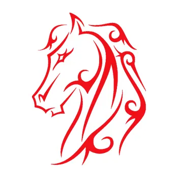 Samolepící dekorace SAMOLEPKA Kůň 036 levá (10 - červená) NA AUTO, NÁLEPKA, FÓLIE, POLEP, TUNING, VLASTNÍ TEXT, TISK, AUTOSAMOLEPKY.cz, POLEPY, OBRÁZEK, LOGO, SAMOLEPKY