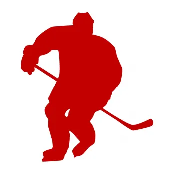 Samolepicí dekorace na vozidlo Hokejista 020 levá (18 - tmavě červená) SAMOLEPKA NA AUTO, NÁLEPKA, FÓLIE, POLEP, TUNING, VLASTNÍ TEXT, TISK, AUTOSAMOLEPKY.cz, POLEPY, OBRÁZEK, LOGO, 3D STICKERS