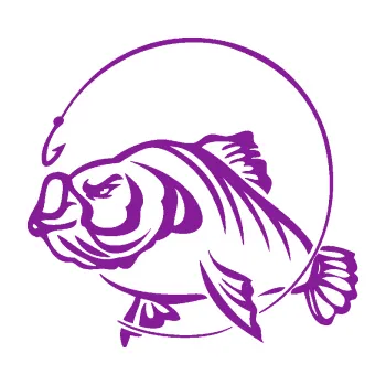 Polep vozidla SAMOLEPKA Ryba s návnadou 008 levá (14 - fialová) NA AUTO, NÁLEPKA, FÓLIE, POLEP, TUNING, VLASTNÍ TEXT, TISK, AUTOSAMOLEPKY.cz, POLEPY, OBRÁZEK, LOGO, SAMOLEPKY