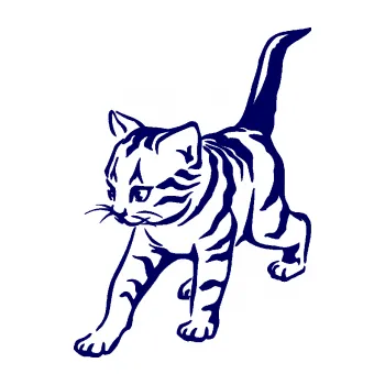 Samolepící dekorace SAMOLEPKA Koťátko 004 levá (23 - tmavě modrá) NA AUTO, NÁLEPKA, FÓLIE, POLEP, TUNING, VLASTNÍ TEXT, TISK, AUTOSAMOLEPKY.cz, POLEPY, OBRÁZEK, LOGO, SAMOLEPKY