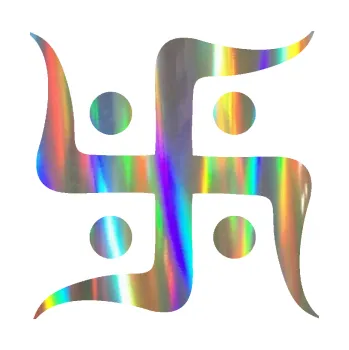 samolepka Náboženský symbol Džinismus Svastika (93 - Holografická) SAMOLEPKA NA AUTO, NÁLEPKA, FÓLIE, POLEP, TUNING, VLASTNÍ TEXT, TISK, AUTOSAMOLEPKY.cz, POLEPY, OBRÁZEK, LOGO, 3D STICKERS
