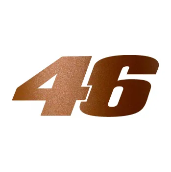 Samolepící dekorace SAMOLEPKA 46 Valentino Rossi jednobarevná (44 - měděná metalíza) NA AUTO, NÁLEPKA, FÓLIE, POLEP, TUNING, VLASTNÍ TEXT, TISK, AUTOSAMOLEPKY.cz, POLEPY, OBRÁZEK, LOGO, SAMOLEPKY