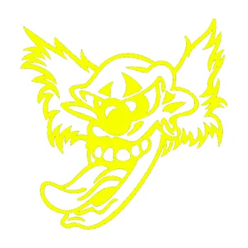 Samolepicí dekorace na vozidlo Klaun levá (70 - Fluorescentní žlutá) SAMOLEPKA NA AUTO, NÁLEPKA, FÓLIE, POLEP, TUNING, VLASTNÍ TEXT, TISK, AUTOSAMOLEPKY.cz, POLEPY, OBRÁZEK, LOGO, 3D STICKERS