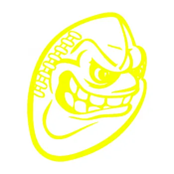 Samolepicí dekorace na vozidlo Míč na americký fotbal 001 pravá s obličejem (70 - Fluorescentní žlutá) SAMOLEPKA NA AUTO, NÁLEPKA, FÓLIE, POLEP, TUNING, VLASTNÍ TEXT, TISK, AUTOSAMOLEPKY.cz, POLEPY, OBRÁZEK, LOGO, 3D STICKERS