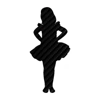 samolepka Děti silueta 011 levá holčička tanečnice (50 - 3D karbon černý) SAMOLEPKA NA AUTO, NÁLEPKA, FÓLIE, POLEP, TUNING, VLASTNÍ TEXT, TISK, AUTOSAMOLEPKY.cz, POLEPY, OBRÁZEK, LOGO, 3D STICKERS