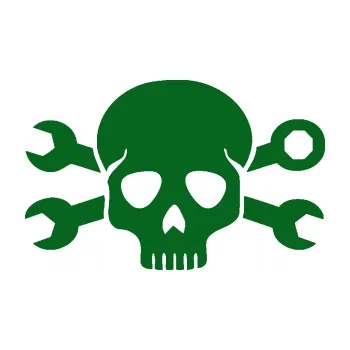 Samolepicí dekorace na vozidlo Lebka 030 pravá mechanik (20 - tmavě zelená) SAMOLEPKA NA AUTO, NÁLEPKA, FÓLIE, POLEP, TUNING, VLASTNÍ TEXT, TISK, AUTOSAMOLEPKY.cz, POLEPY, OBRÁZEK, LOGO, 3D STICKERS