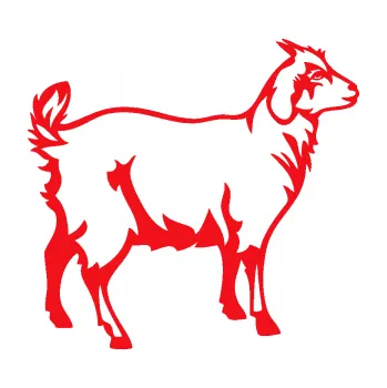 Samolepící dekorace SAMOLEPKA Koza 002 pravá (10 - červená) NA AUTO, NÁLEPKA, FÓLIE, POLEP, TUNING, VLASTNÍ TEXT, TISK, AUTOSAMOLEPKY.cz, POLEPY, OBRÁZEK, LOGO, SAMOLEPKY