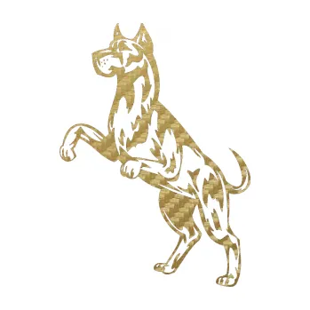 Polep vozidla SAMOLEPKA Pes 040 levá (59 - 3D karbon zlatý) NA AUTO, NÁLEPKA, FÓLIE, POLEP, TUNING, VLASTNÍ TEXT, TISK, AUTOSAMOLEPKY.cz, POLEPY, OBRÁZEK, LOGO, SAMOLEPKY