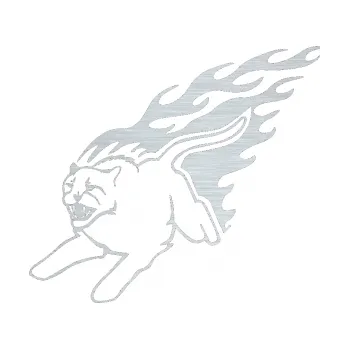 Samolepicí dekorace na vozidlo Animal flames 096 levá puma (61 - škrábaný hliník) SAMOLEPKA NA AUTO, NÁLEPKA, FÓLIE, POLEP, TUNING, VLASTNÍ TEXT, TISK, AUTOSAMOLEPKY.cz, POLEPY, OBRÁZEK, LOGO, 3D STICKERS