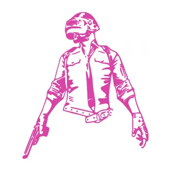 Samolepící dekorace Player Unknown s Battlegrounds PUBG 2 (16 - růžová) SAMOLEPKA NA AUTO, NÁLEPKA, FÓLIE, POLEP, TUNING, VLASTNÍ TEXT, TISK, AUTOSAMOLEPKY.cz, POLEPY, OBRÁZEK, LOGO, 3D STICKERS