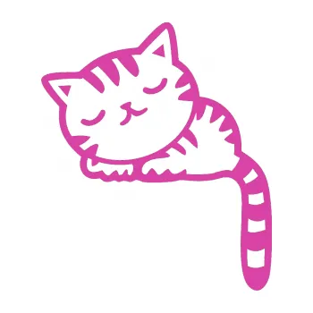 Samolepící dekorace Kočka 004 levá (16 - růžová) SAMOLEPKA NA AUTO, NÁLEPKA, FÓLIE, POLEP, TUNING, VLASTNÍ TEXT, TISK, AUTOSAMOLEPKY.cz, POLEPY, OBRÁZEK, LOGO, 3D STICKERS