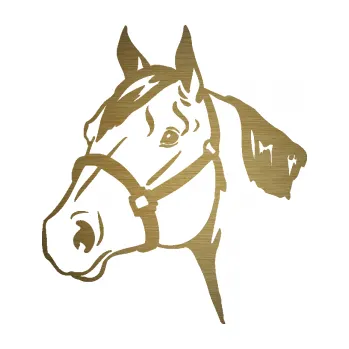 Samolepící dekorace Kůň 040 levá (64 - škrábaný kov zlatý) SAMOLEPKA NA AUTO, NÁLEPKA, FÓLIE, POLEP, TUNING, VLASTNÍ TEXT, TISK, AUTOSAMOLEPKY.cz, POLEPY, OBRÁZEK, LOGO, 3D STICKERS