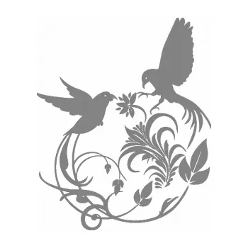 Samolepící dekorace SAMOLEPKA Květina dekor 006 pravá ptáčci (17 - šedá) NA AUTO, NÁLEPKA, FÓLIE, POLEP, TUNING, VLASTNÍ TEXT, TISK, AUTOSAMOLEPKY.cz, POLEPY, OBRÁZEK, LOGO, SAMOLEPKY