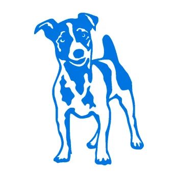 samolepka Pes 144 levá Jack Russel terier (11 - modrá oceán) SAMOLEPKA NA AUTO, NÁLEPKA, FÓLIE, POLEP, TUNING, VLASTNÍ TEXT, TISK, AUTOSAMOLEPKY.cz, POLEPY, OBRÁZEK, LOGO, 3D STICKERS