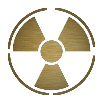 samolepka Radioactive 003 (64 - škrábaný kov zlatý) SAMOLEPKA NA AUTO, NÁLEPKA, FÓLIE, POLEP, TUNING, VLASTNÍ TEXT, TISK, AUTOSAMOLEPKY.cz, POLEPY, OBRÁZEK, LOGO, 3D STICKERS