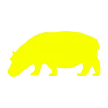 Samolepící dekorace Hroch 001 levá (70 - Fluorescentní žlutá) SAMOLEPKA NA AUTO, NÁLEPKA, FÓLIE, POLEP, TUNING, VLASTNÍ TEXT, TISK, AUTOSAMOLEPKY.cz, POLEPY, OBRÁZEK, LOGO, 3D STICKERS