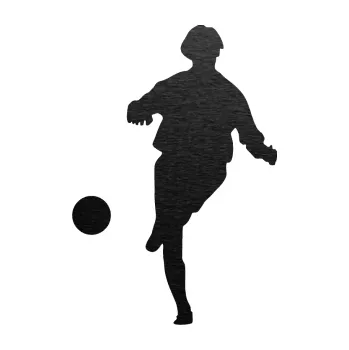 Samolepicí dekorace na vozidlo Fotbalista 002 levá (63 - škrábaný kov černý) SAMOLEPKA NA AUTO, NÁLEPKA, FÓLIE, POLEP, TUNING, VLASTNÍ TEXT, TISK, AUTOSAMOLEPKY.cz, POLEPY, OBRÁZEK, LOGO, 3D STICKERS