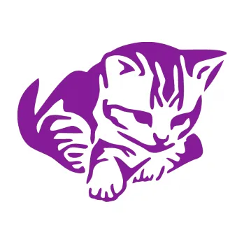 Samolepící dekorace Koťátko 003 pravá (14 - fialová) SAMOLEPKA NA AUTO, NÁLEPKA, FÓLIE, POLEP, TUNING, VLASTNÍ TEXT, TISK, AUTOSAMOLEPKY.cz, POLEPY, OBRÁZEK, LOGO, 3D STICKERS