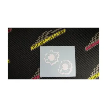 Samolepící dekorace SAMOLEPKA Průstřely 001 levá (10 - červená) NA AUTO, NÁLEPKA, FÓLIE, POLEP, TUNING, VLASTNÍ TEXT, TISK, AUTOSAMOLEPKY.cz, POLEPY, OBRÁZEK, LOGO, SAMOLEPKY