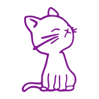 Samolepící dekorace Kočka 016 pravá (14 - fialová) SAMOLEPKA NA AUTO, NÁLEPKA, FÓLIE, POLEP, TUNING, VLASTNÍ TEXT, TISK, AUTOSAMOLEPKY.cz, POLEPY, OBRÁZEK, LOGO, 3D STICKERS