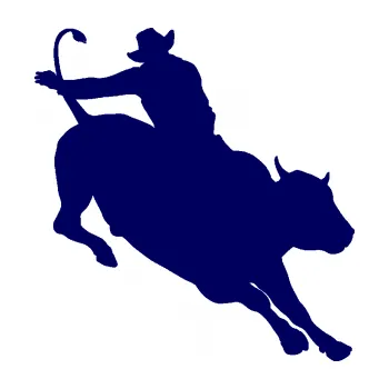 Samolepící dekorace Rodeo 001 pravá kovboj s býkem (23 - tmavě modrá) SAMOLEPKA NA AUTO, NÁLEPKA, FÓLIE, POLEP, TUNING, VLASTNÍ TEXT, TISK, AUTOSAMOLEPKY.cz, POLEPY, OBRÁZEK, LOGO, 3D STICKERS