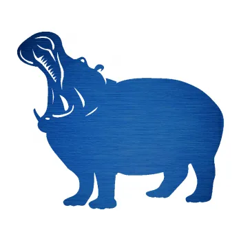 Samolepící dekorace SAMOLEPKA Hroch 002 levá (65 - škrábaný kov modrý) NA AUTO, NÁLEPKA, FÓLIE, POLEP, TUNING, VLASTNÍ TEXT, TISK, AUTOSAMOLEPKY.cz, POLEPY, OBRÁZEK, LOGO, SAMOLEPKY