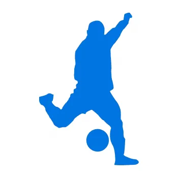 Samolepicí dekorace na vozidlo Fotbalista 041 pravá (11 - modrá oceán) SAMOLEPKA NA AUTO, NÁLEPKA, FÓLIE, POLEP, TUNING, VLASTNÍ TEXT, TISK, AUTOSAMOLEPKY.cz, POLEPY, OBRÁZEK, LOGO, 3D STICKERS