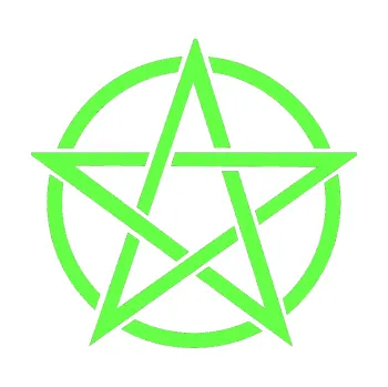 samolepka Pentagram (71 - Fluorescentní zelená) SAMOLEPKA NA AUTO, NÁLEPKA, FÓLIE, POLEP, TUNING, VLASTNÍ TEXT, TISK, AUTOSAMOLEPKY.cz, POLEPY, OBRÁZEK, LOGO, 3D STICKERS