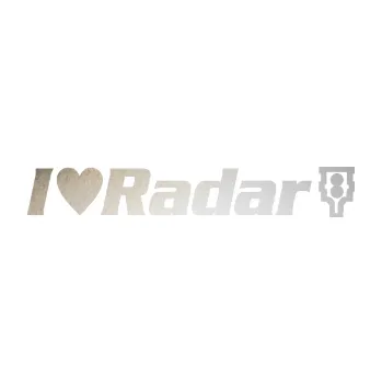 Polep vozidla SAMOLEPKA I love radar nápis (82 - odrazková reflexní bílá) NA AUTO, NÁLEPKA, FÓLIE, POLEP, TUNING, VLASTNÍ TEXT, TISK, AUTOSAMOLEPKY.cz, POLEPY, OBRÁZEK, LOGO, SAMOLEPKY