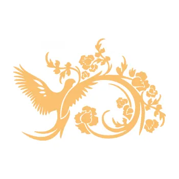 Samolepící dekorace Květina 011 levá ptáček s květy (08 - béžová) SAMOLEPKA NA AUTO, NÁLEPKA, FÓLIE, POLEP, TUNING, VLASTNÍ TEXT, TISK, AUTOSAMOLEPKY.cz, POLEPY, OBRÁZEK, LOGO, 3D STICKERS