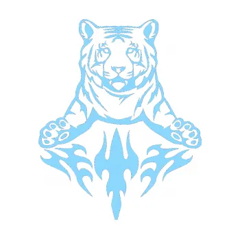 Samolepicí dekorace na vozidlo Animal flames 045 levá tygr (03 - světle modrá) SAMOLEPKA NA AUTO, NÁLEPKA, FÓLIE, POLEP, TUNING, VLASTNÍ TEXT, TISK, AUTOSAMOLEPKY.cz, POLEPY, OBRÁZEK, LOGO, 3D STICKERS