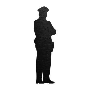 Samolepící dekorace SAMOLEPKA Policajt 001 pravá (63 - škrábaný kov černý) NA AUTO, NÁLEPKA, FÓLIE, POLEP, TUNING, VLASTNÍ TEXT, TISK, AUTOSAMOLEPKY.cz, POLEPY, OBRÁZEK, LOGO, SAMOLEPKY