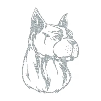 samolepka Pes 017 pravá (91 - Ultra Metalic stříbrná metalíza) SAMOLEPKA NA AUTO, NÁLEPKA, FÓLIE, POLEP, TUNING, VLASTNÍ TEXT, TISK, AUTOSAMOLEPKY.cz, POLEPY, OBRÁZEK, LOGO, 3D STICKERS