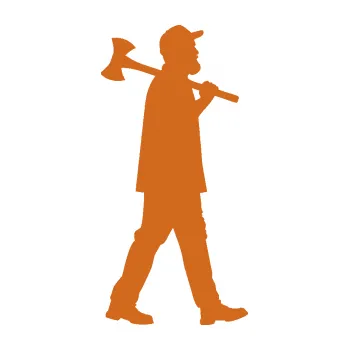 Samolepící dekorace Dřevorubec 002 pravá (26 - oříšková) SAMOLEPKA NA AUTO, NÁLEPKA, FÓLIE, POLEP, TUNING, VLASTNÍ TEXT, TISK, AUTOSAMOLEPKY.cz, POLEPY, OBRÁZEK, LOGO, 3D STICKERS