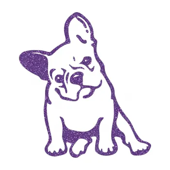 Polep vozidla SAMOLEPKA Pes 061 levá Francouzský buldoček (87 - Ultra Metalic fialová) NA AUTO, NÁLEPKA, FÓLIE, POLEP, TUNING, VLASTNÍ TEXT, TISK, AUTOSAMOLEPKY.cz, POLEPY, OBRÁZEK, LOGO, SAMOLEPKY