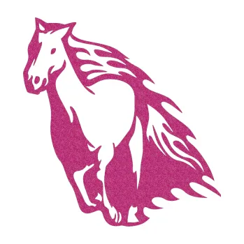 Samolepicí dekorace na vozidlo Animal flames 006 levá kůň (90 - Ultra Metalic růžová) SAMOLEPKA NA AUTO, NÁLEPKA, FÓLIE, POLEP, TUNING, VLASTNÍ TEXT, TISK, AUTOSAMOLEPKY.cz, POLEPY, OBRÁZEK, LOGO, 3D STICKERS