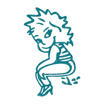 Samolepicí dekorace na vozidlo Bad girl čůrá levá (92 - Ultra Metalic tyrkysová) SAMOLEPKA NA AUTO, NÁLEPKA, FÓLIE, POLEP, TUNING, VLASTNÍ TEXT, TISK, AUTOSAMOLEPKY.cz, POLEPY, OBRÁZEK, LOGO, 3D STICKERS