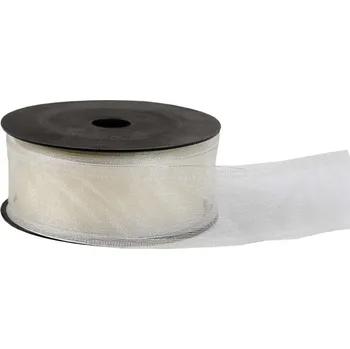 Stuha Organza stuha snow 4 cm, 9,15 m, šampaň
