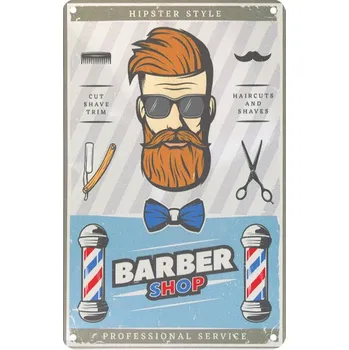 Plechová cedule ACTIVESHOP Dekorační tabule BARBER B057