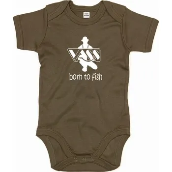 VASS dětské body s krátkým rukávem Khaki Velikost: 0-3 měsíců (53/60 cm)