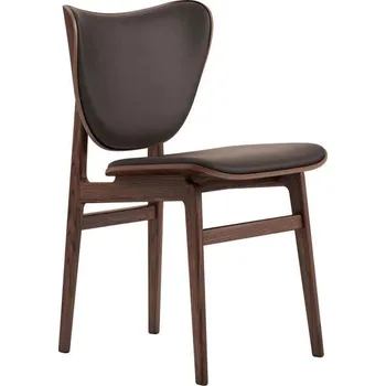 Jídelní židle Norr11 Čalouněná jídelní židle Elephant, dark smoked oak / Dunes Leather - Dark Brown 21001