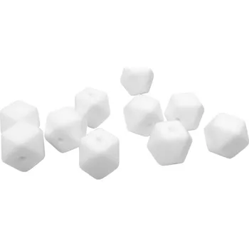 Příze Silikonový korálek hexagon 17mm Bílý (Silikonový korálek hexagon 17mm Bílý)