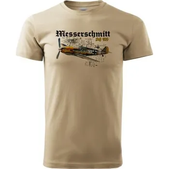 STRIKER Tričko Messerschmitt Bf 109 Barva: Písková, Velikost: XXXL