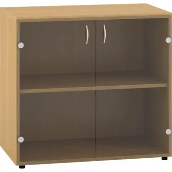 Policová skříň Skříň 2M Přístavná půda, dveře sklo 25 mm, 800 x 458 x 742, Třešeň